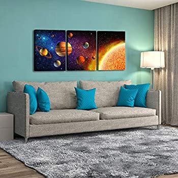 RUISHI Outer Space Canvas Wall Art Planet Posters