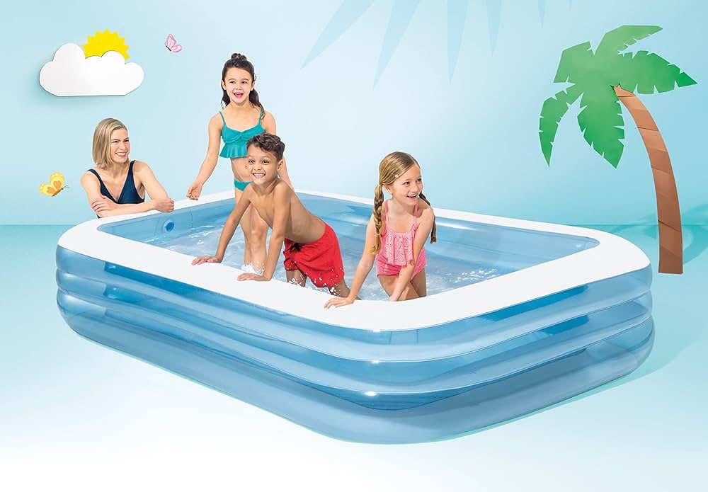 Intex Swim 中心家庭充气游泳池， 120" X 72" X 22", for Ages 6+
