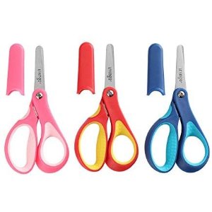 Amazon.com: LIVINGO 5" Small School Student Blunt Tip Kids Craft Scissors, Sharp Stainless Steel Blades Safety Soft Grip Handles for Children Cutting Paper, Assorted Color, 3 Pack: Home Improvement
