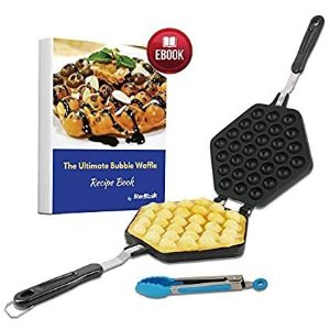 Amazon.com: Bubble Waffle Maker Pan by StarBlue with FREE Recipe ebook and Tongs - Make Crispy Hong Kong Style Egg Waffle in 5 Minutes: Kitchen & Dining