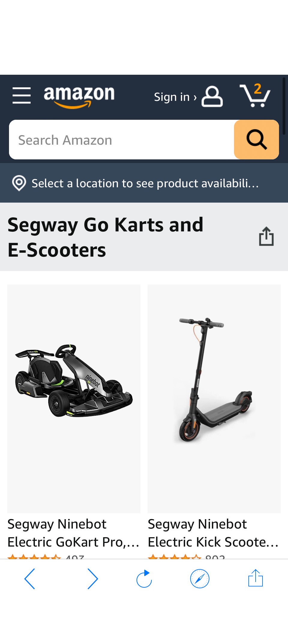 Segway Go Karts and E-Scooters促销179.99起