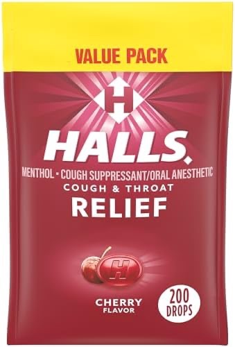 Amazon.com: HALLS Relief Cherry Cough Drops, Value Pack, 200 Drops : Everything Else 喉糖200粒