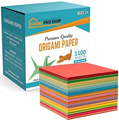 1100 Sheets Origami Set for Kids Double Sided Origami Squares in Vivid Colors 6 Inch Easy Fold Origami Papers for Arts & Crafts - Quality Paper Origami Sheets Available in 15 Colors折纸纸张