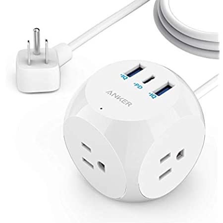 Amazon.com: Anker 20W USB C Power Strip, 321 Power Strip with 3 Outlets and USB C Charging for iPhone 13/12 Series, 5 ft Extension Cord, Power Delivery快充
