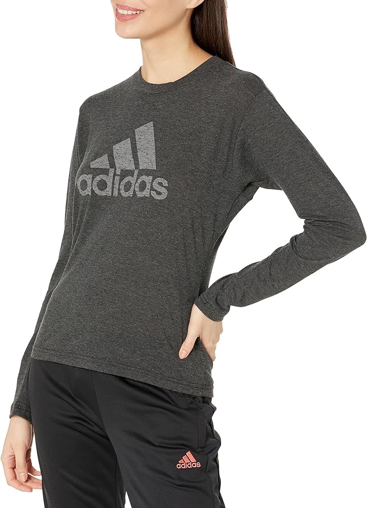 Amazon.com: adidas Women's Future Icons Winners 3-Stripes Long Sleeve T-Shirt, Black Melange/Grey, Small : Clothing, Shoes & Jewelry