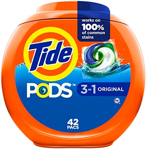 Amazon.com: Tide PODS Liquid Laundry Detergent Soap Pacs, HE Compatible, 42 Count, Powerful 3-in-1 Clean in one Step, Original Scent : Health &amp; Household