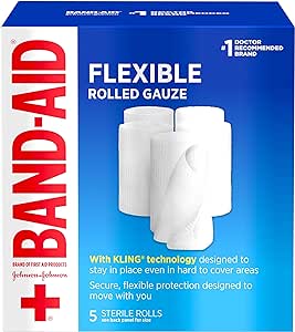 Amazon.com: Band-Aid Brand of First Aid Products Flexible Rolled Gauze Dressing for Minor Wound Care 3 Inches by 2.1 Yards, Value Pack 5 ct
