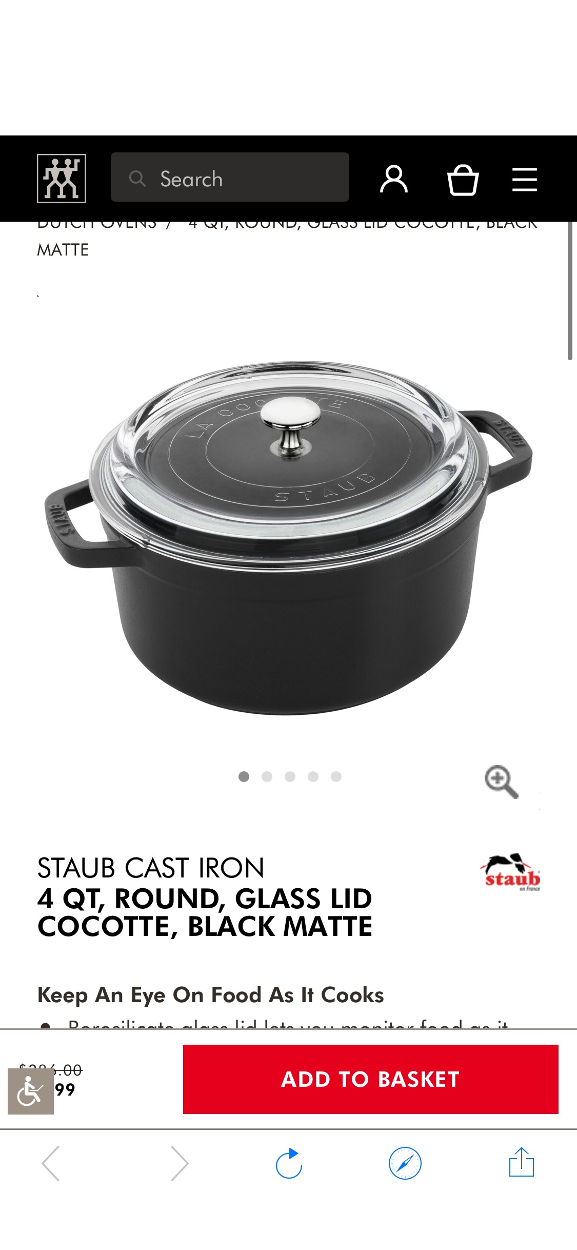 Buy Staub Cast Iron Cocotte with glass lid | ZWILLING.COM 锅