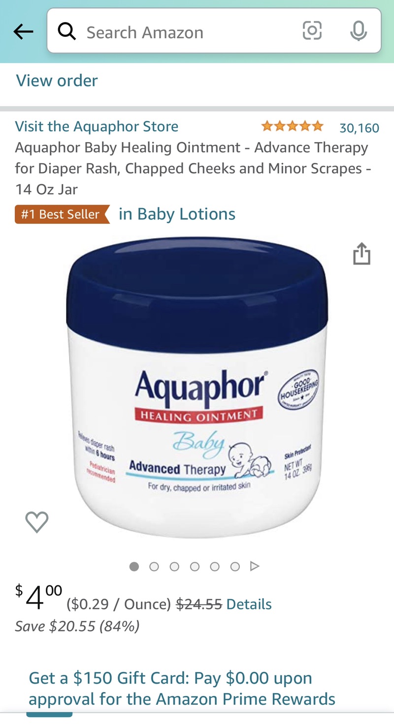 aquaphor baby healing ointment护臀膏