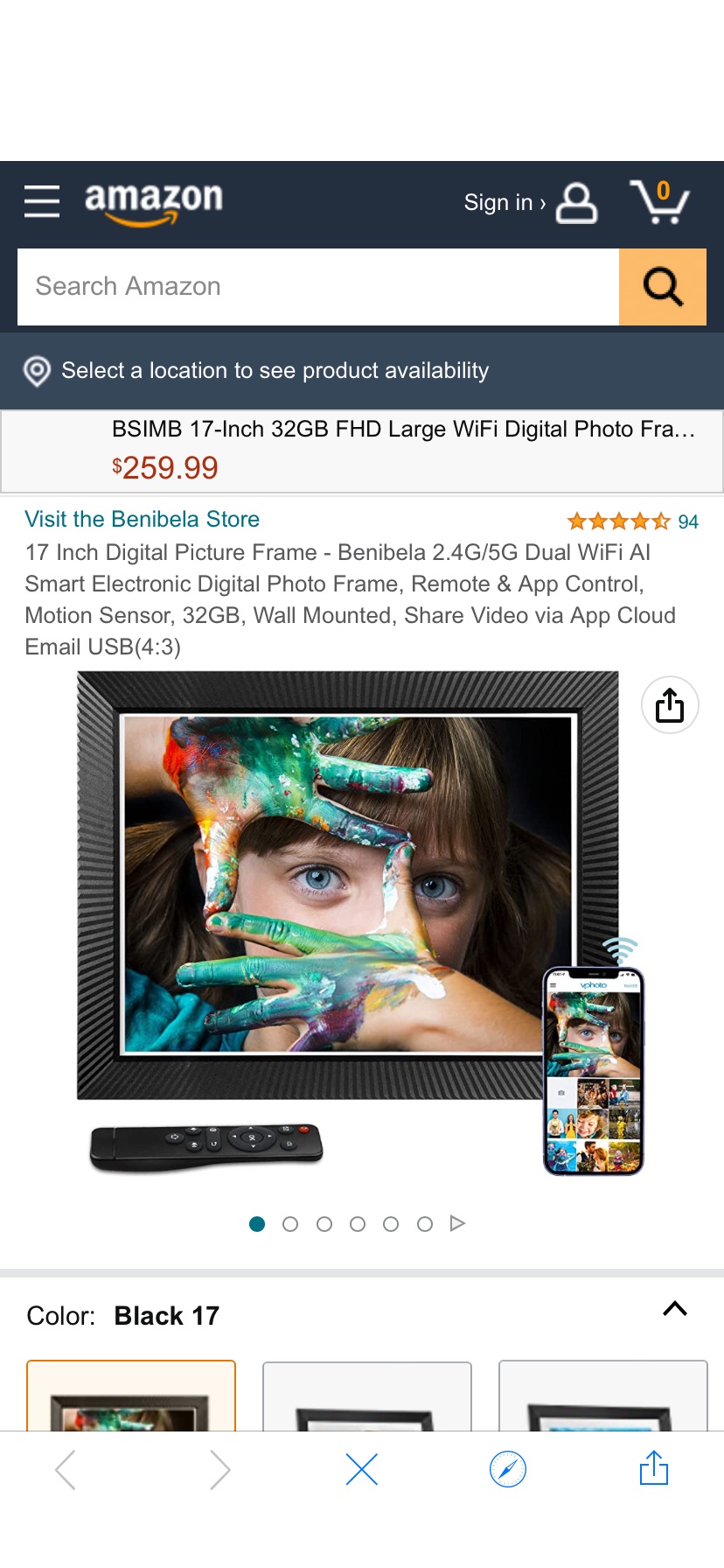 Amazon.com : 17 Inch Digital Picture Frame - Benibela 2.4G/5G Dual WiFi AI Smart Electronic Digital Photo Frame, Remote & App Control, Motion Sensor, 32GB