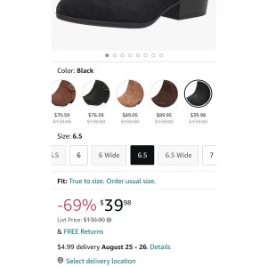 $39.98 Clarks Women s Adreena Ease Ankle Boot, Black, 6.5 | Ankle & Bootie