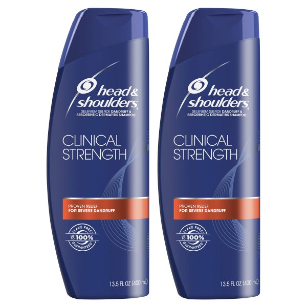 Clinical Strength Dandruff and Seborrheic Dermatitis Shampoo 13.5 Fl Oz (Pack of 2) @ Amazon