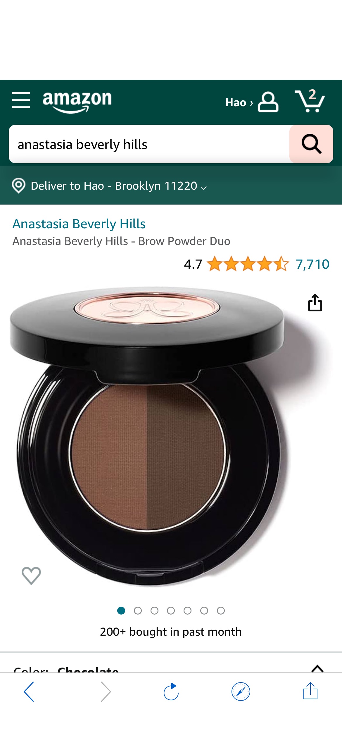 Amazon.com: Anastasia Beverly Hills - Brow Powder Duo - Chocolate : Beauty & Personal Care