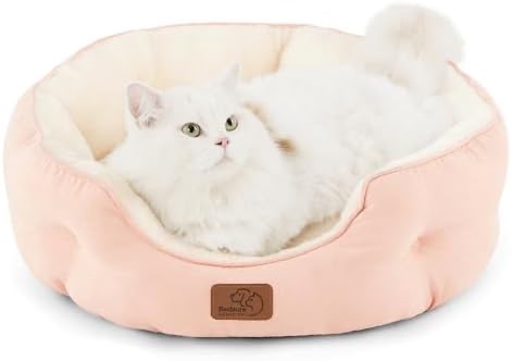 Bedsure Dog Beds for Small Dogs - Round Cat Beds for Indoor Cats, Washable Pet Bed for Puppy and Kitten with Slip-Resistant Bottom, 20 Inches, Peach Pink : Amazon.ca: Pet Supplies