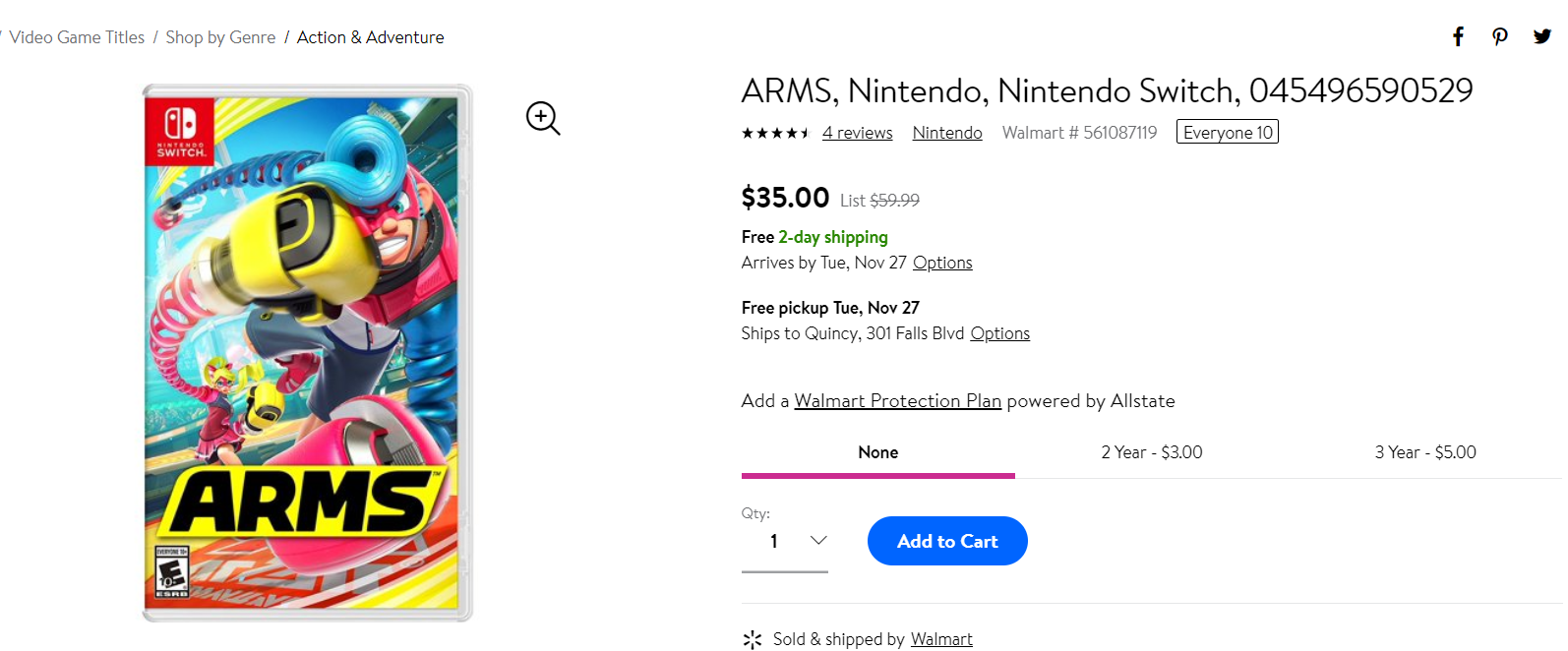 ARMS, Nintendo, Nintendo Switch, 045496590529 - 黑五提早开卖