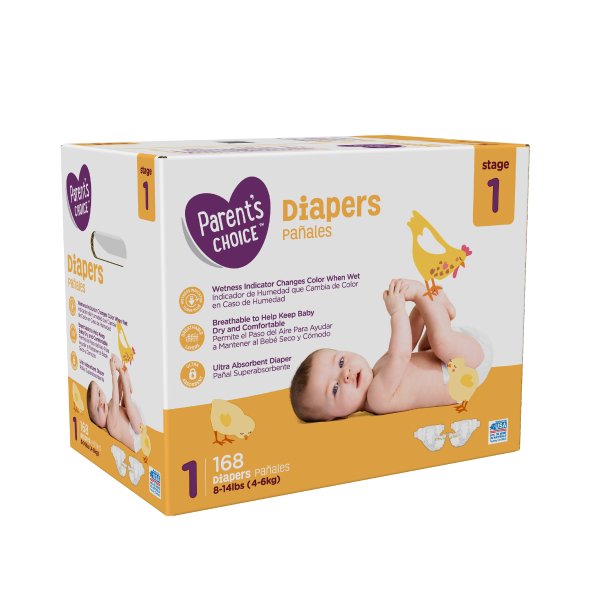 (2 pack)Diapers, Size 1, 168 Diapers