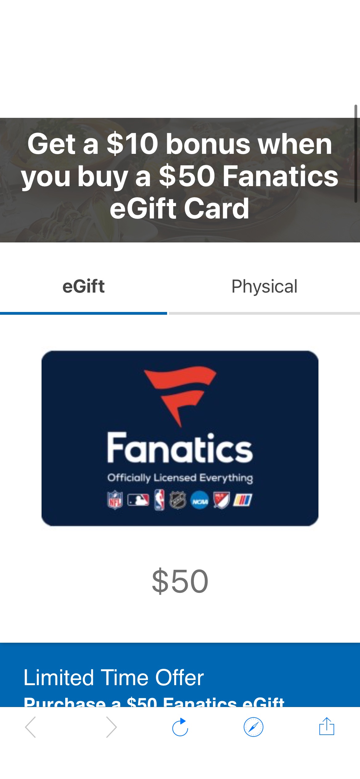 Fanatics eGift Card | Kroger Gift Cards