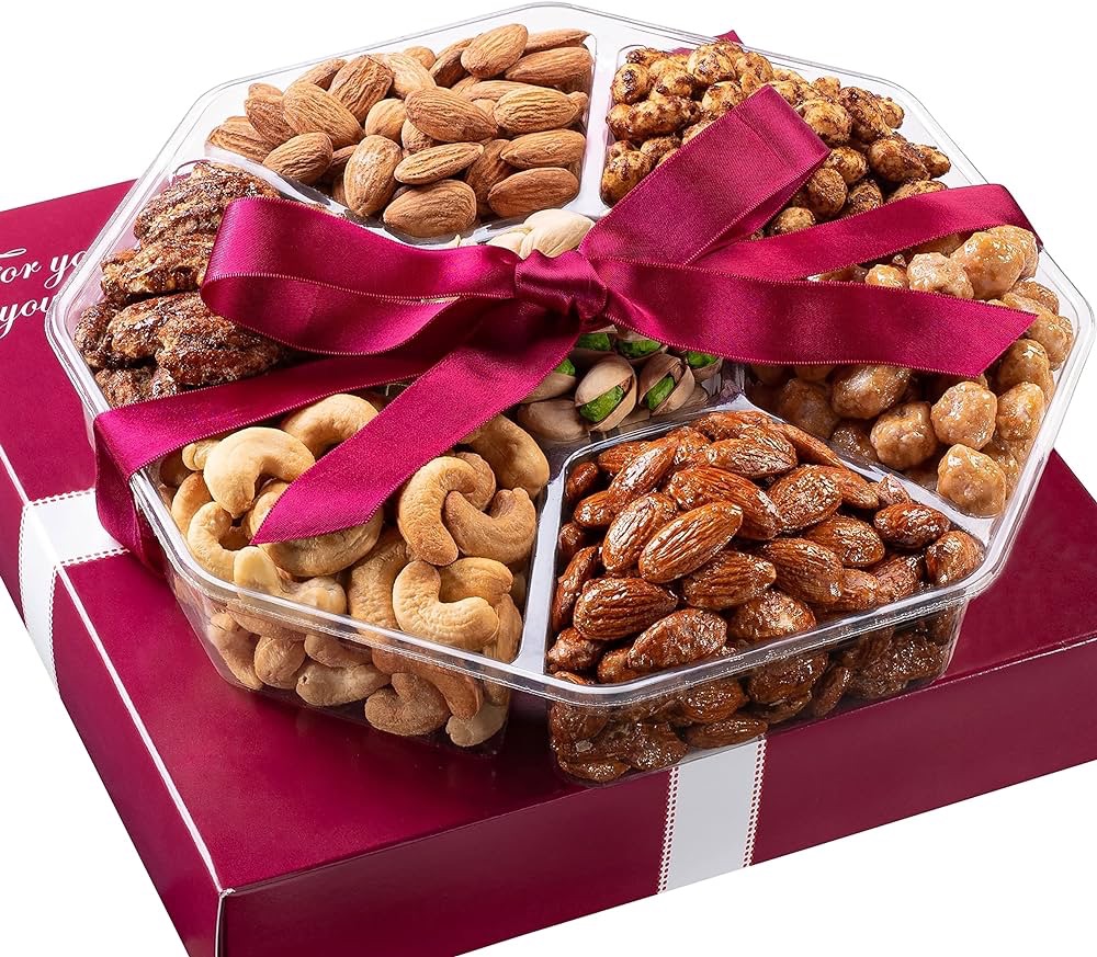 Amazon.com : Holiday Christmas Nuts Gift Basket - Assortment Of Sweet & Roasted Salted Gourmet Nuts - Assorted Food Gift Box for Thanksgiving, Fathers Day, Mothers Day, Sympathy, Family, Men & Women :