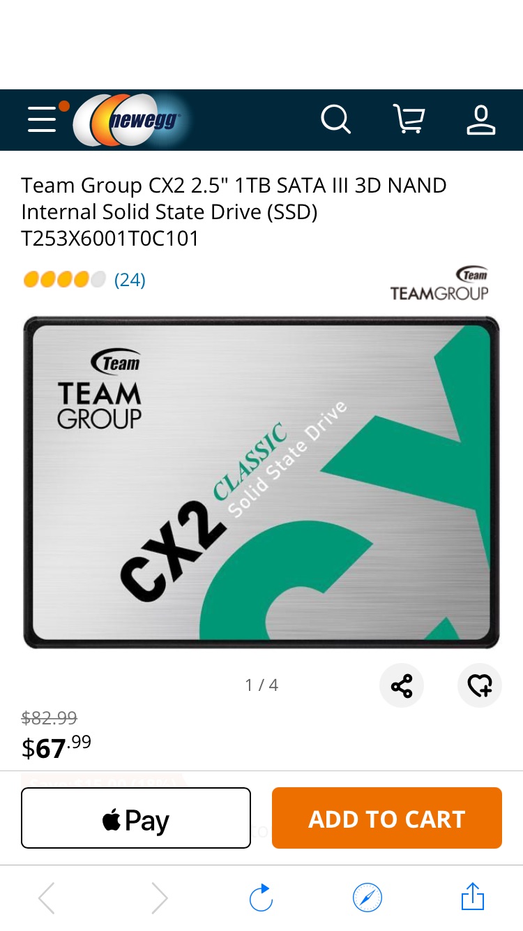 Team Group CX2 2.5" 1TB SATA III 3D NAND 固态硬盘