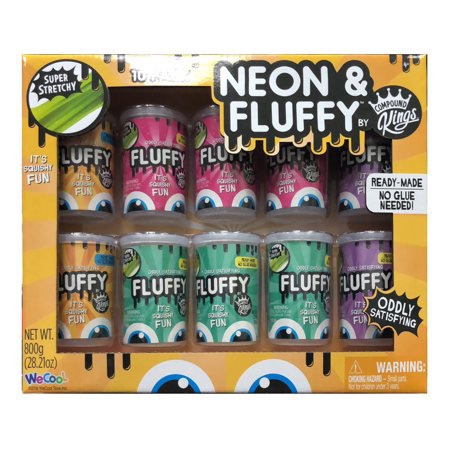 Compound Kings 10-Pack of High Quality Neon & Fluffy Slime - Walmart.com儿童软泥玩具
