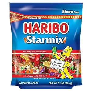 Amazon.com : HARIBO Starmix Gummi Candy - 9 oz Reasealable Stand Up Bag : Grocery &amp; Gourmet Food