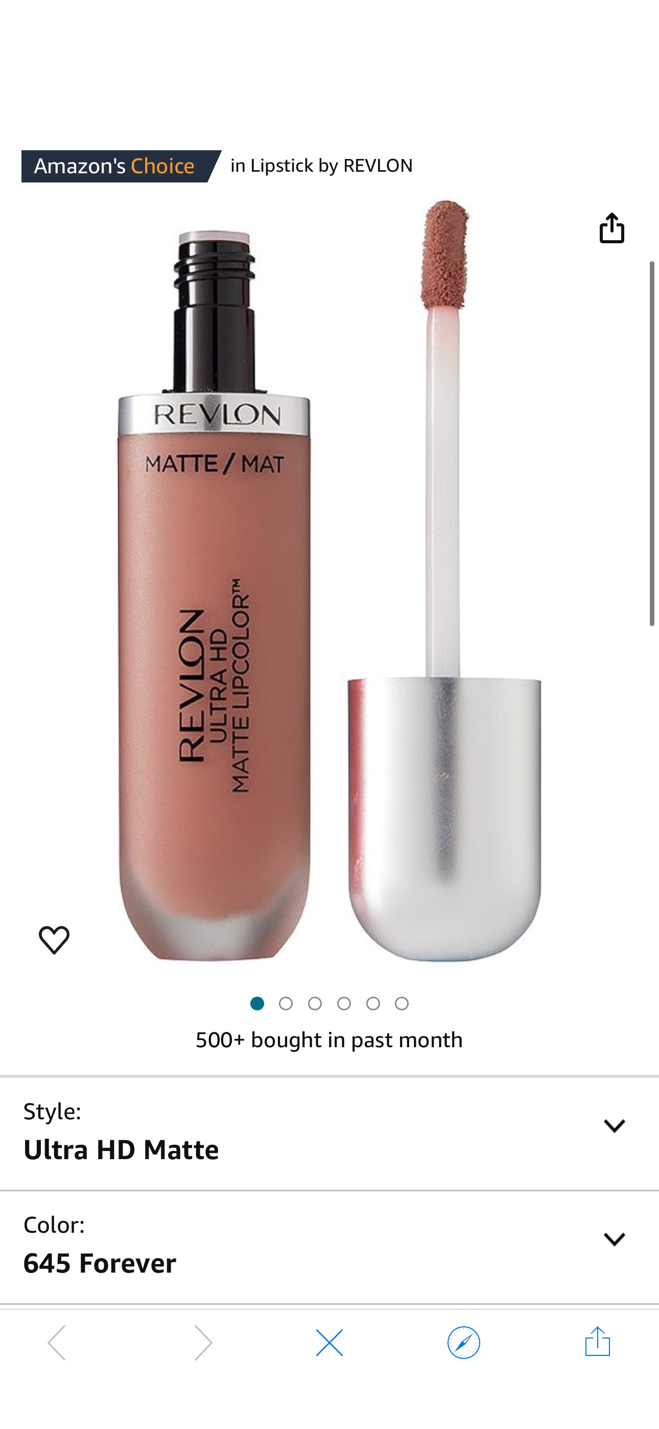 Amazon.com : Revlon Ultra HD Matte Lipcolor, Velvety Lightweight Matte Liquid Lipstick In Nude / Brown, Forever (645), 0.2 oz : Beauty & Personal Care