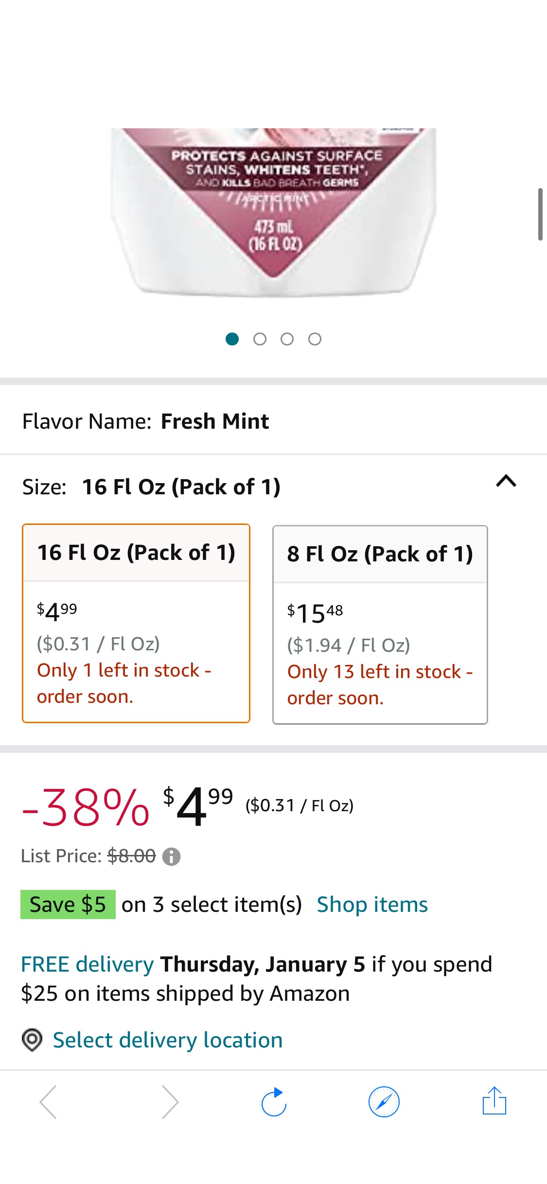 Amazon.com: Crest 3D Wht Rinse Frshm Size 16z Crest 3D Fresh Mint Whitening Rinse : Health & Household