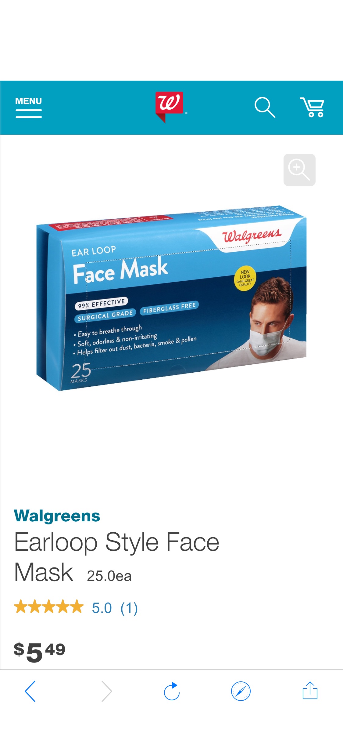 外科级别口罩Walgreens Earloop Style Face Mask | Walgreens