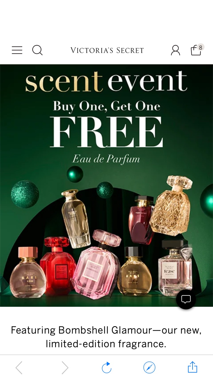 Victoria's Secret: Scent Event Buy One, Get One Free Eau de Parfum