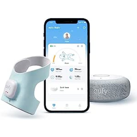 eufy 婴儿智能监控袜 S320，跟踪睡眠模式、AI 哭声检测等