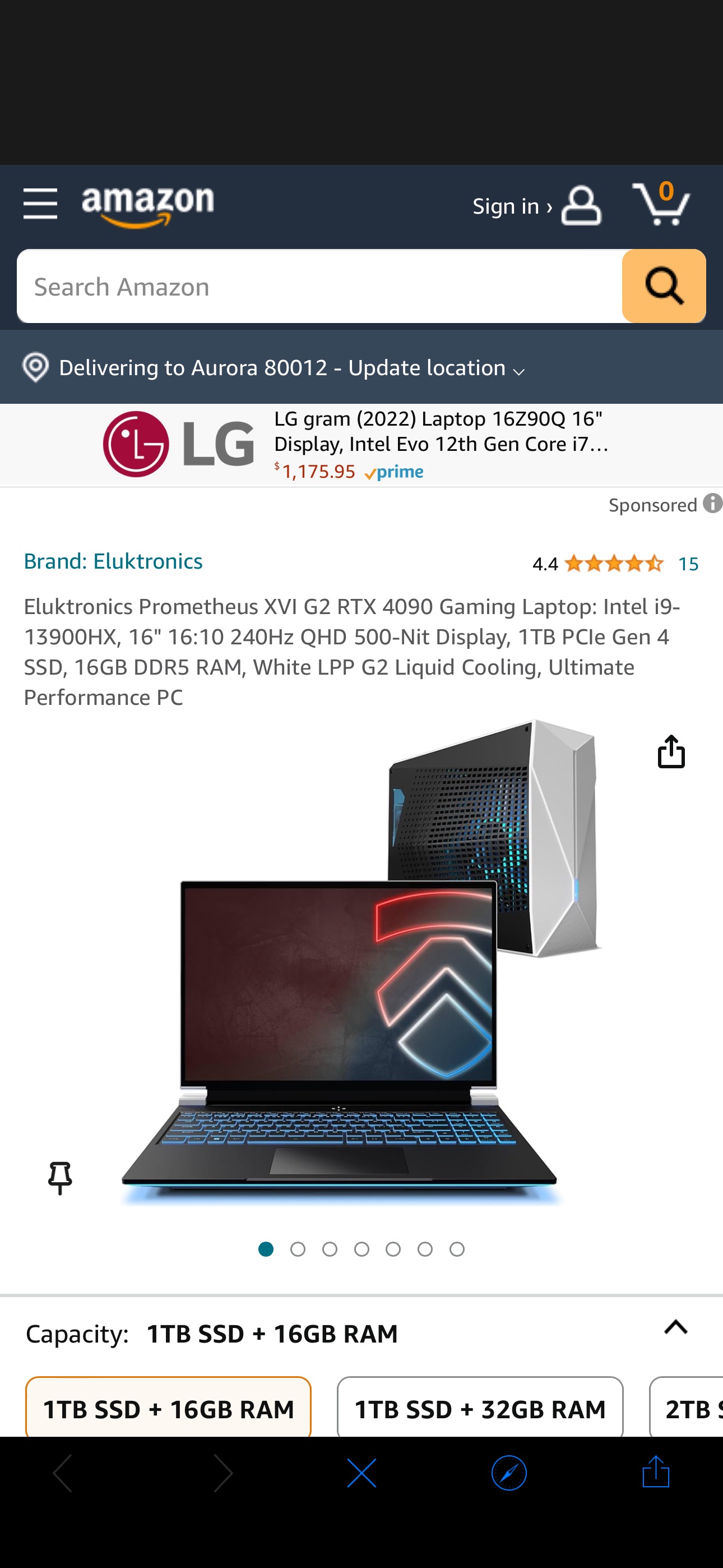 Amazon.com: Eluktronics Prometheus XVI G2 RTX 4090 Gaming Laptop: Intel i9-13900HX, 16" 16:10 240Hz QHD 500-Nit Display, 1TB PCIe Gen 4 SSD, 16GB DDR5 RAM, White LPP G2 Liquid Cooling, Ultimate Perfor