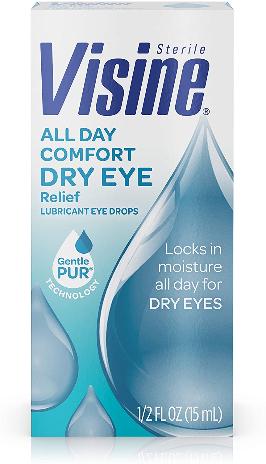 滴眼液Visine All Day Comfort Dry Eye Relief Eye Drops for Up to 10 Hrs of Comfort, 0.5 fl. oz: Health & Personal Care