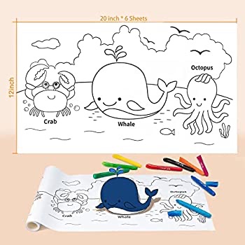 Amazon.com: Coloring Paper Roll for Kids, 120*11.8 Inch Squeaky Clean Sticky Drawing Paper Roll for Toddler, Wall Coloring Stickers Set for Gift : Arts, Crafts & Sewing