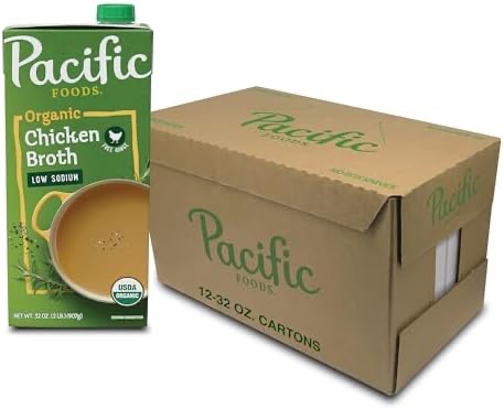 Amazon.com : Pacific Foods Free Range Chicken Broth, 32oz (Pack of 12) : Grocery & Gourmet Food 鸡汤
