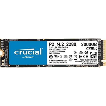 Crucial P2 2TB PCIe3.0x4 M.2 固态硬盘