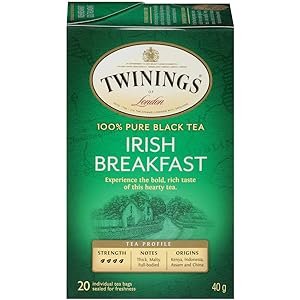 Irish Breakfast Individually Wrapped Tea Bags, 20 Count Pack of 6