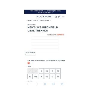 $40 Men s XCS Birchfield Ubal Trekker | JAVA SUEDE | 9 - Rockport是