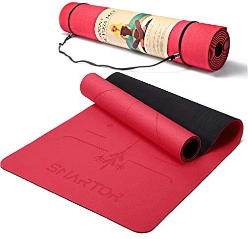 Smartor Yoga Mat, 6mm Thick Yoga Mat Non-Slip Exercise Fitness Mat with Carrying Strap