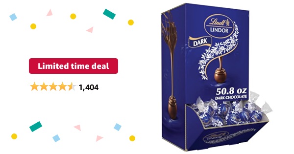 Limited-time deal: Lindt LINDOR Dark Chocolate Candy Truffles, Mother's Day Chocolate, 50.8 oz., 120 Count