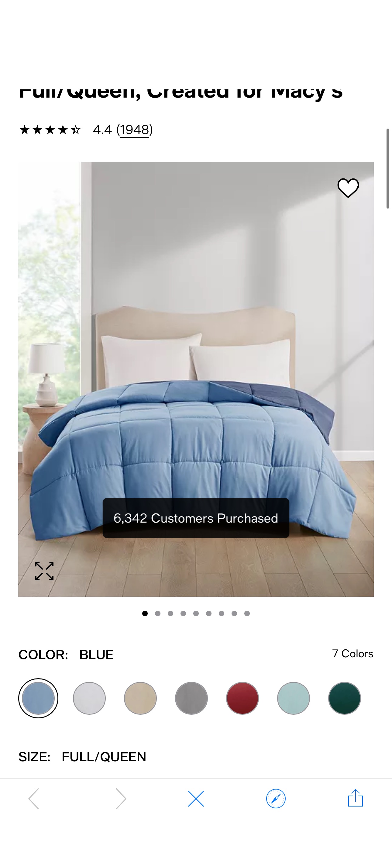 Home Design Lightweight Reversible Down Alternative Microfiber Comforter, Full/Queen, Created for Macy's - Macy's
