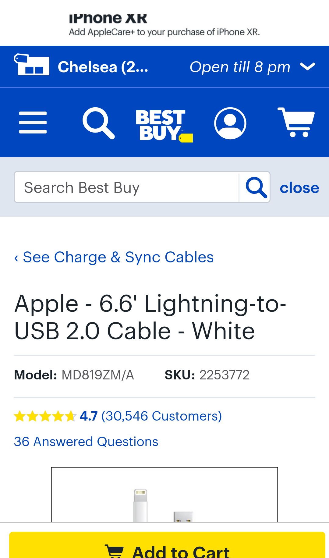 Apple 6.6' Lightning-to-USB 2.0 Cable White MD819ZM/A - Best Buy
苹果2米数据线