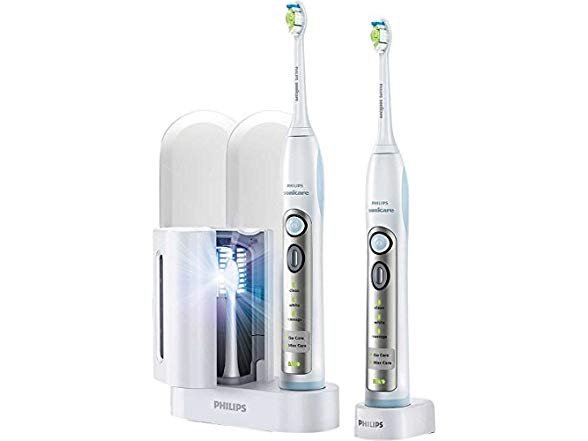 Philips Sonicare 电动牙刷两只套装, 含UV紫外线消毒器