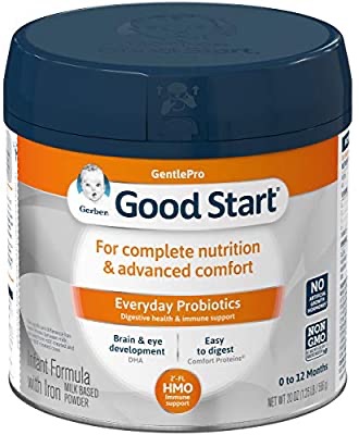 Gerber Good Start Gentle (HMO) Non-GMO 婴儿奶粉 Stage 1, 20 Ounce (Pack of 6)