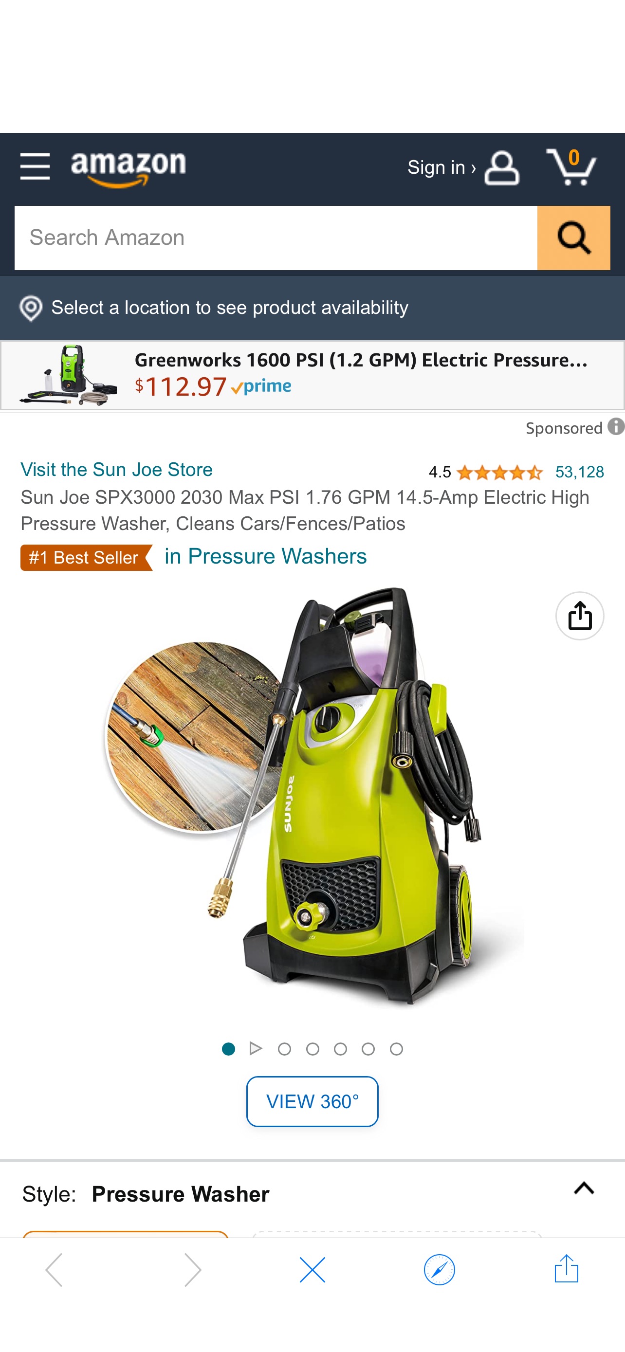 Amazon.com : Sun Joe SPX3000 2030 Max PSI 1.76 GPM 14.5-Amp Electric High Pressure Washer, Cleans Cars/Fences/Patios : Patio, Lawn & Garden