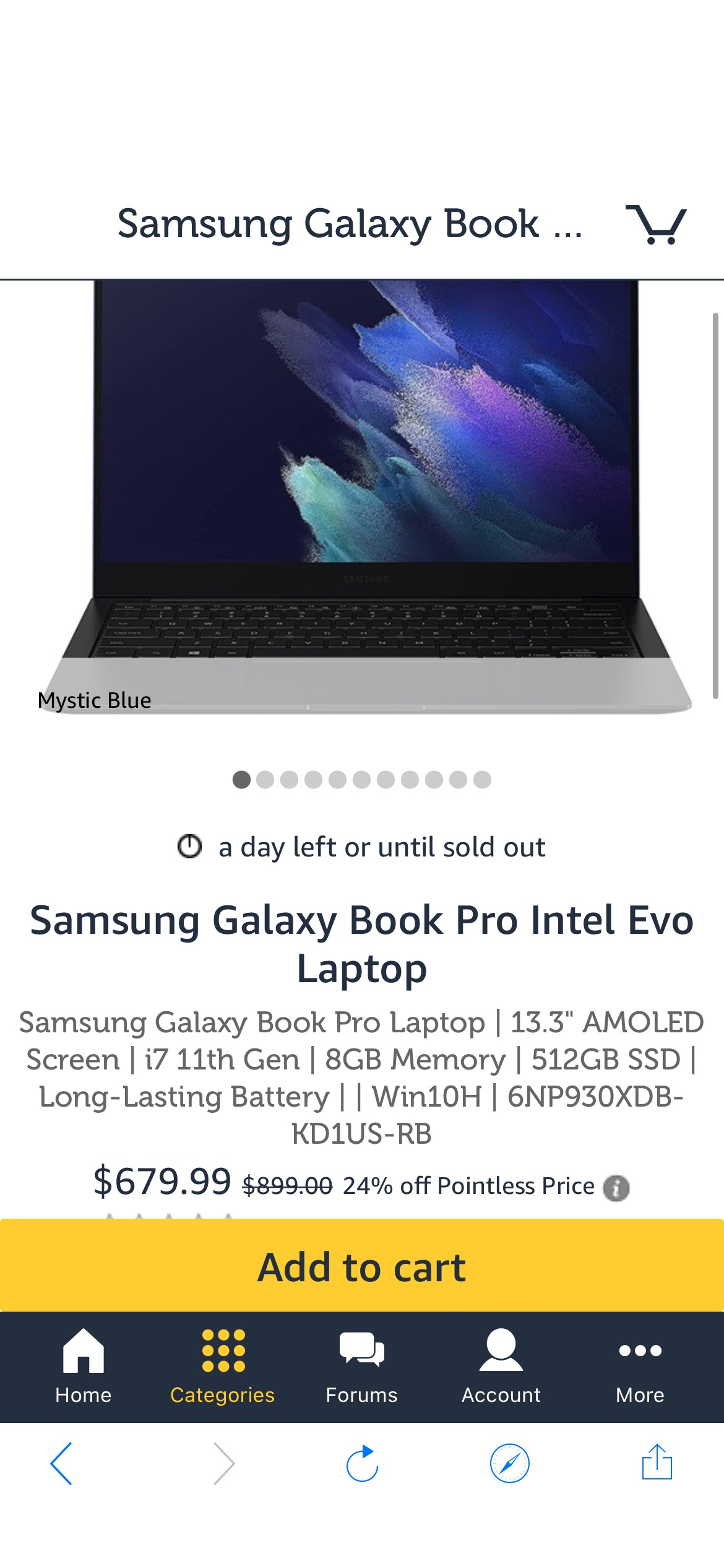 Samsung Galaxy Book Pro Intel Evo Laptop