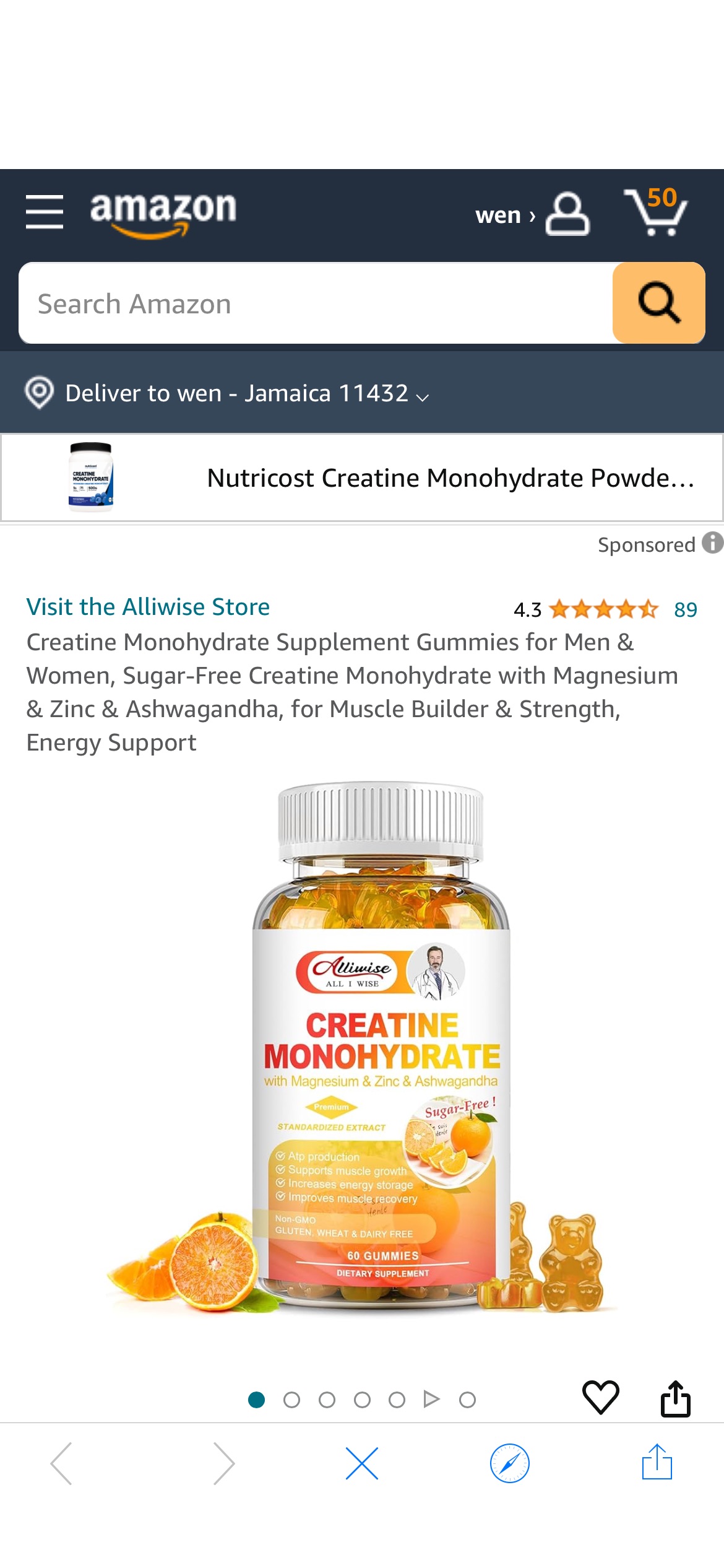 Amazon.com: Alliwise Creatine Monohydrate Supplement Gummies for Men & Women, Sugar-Free Creatine Monohydrate with Magnesium & Zinc & Ashwagandha, for Muscle Builder & Strength, Energy Support : Healt