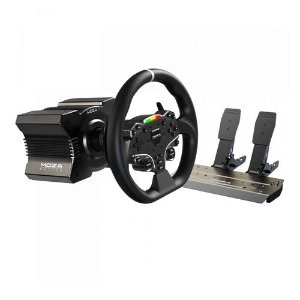 MOZA R5 直驱套装赛车模拟器, 含方向盘+基座+双踏板