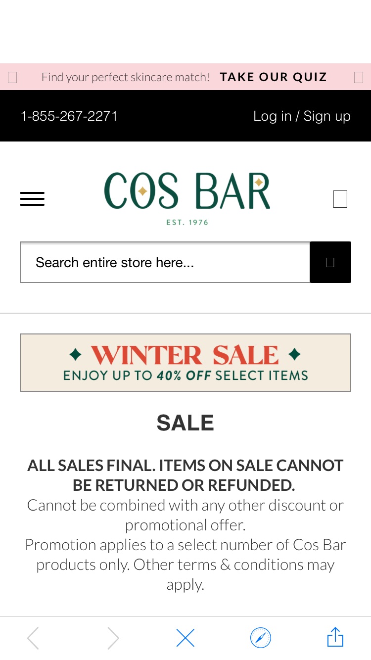 Cos Bar冬季大促低至6折