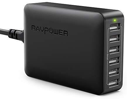 RAVPower 60W 12A 6-Port USB Charger Desktop Charging Station