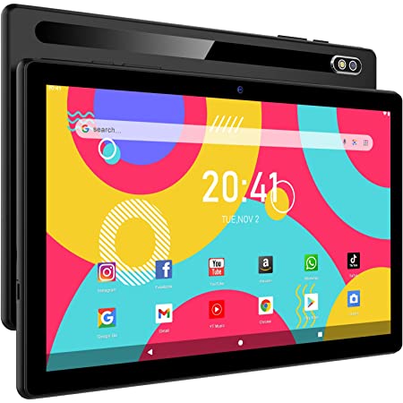Android Tablet 10 inch, 10 inch Tablet, Android 10.0 OS, 2GB 32GB + 128GB, Quad Core Processor, 1280x800 HD IPS Screen, 2MP+8MP Dual Camera &amp; Speaker, WiFi, Bluetooth, USB Type C, 6000mAh (Black)